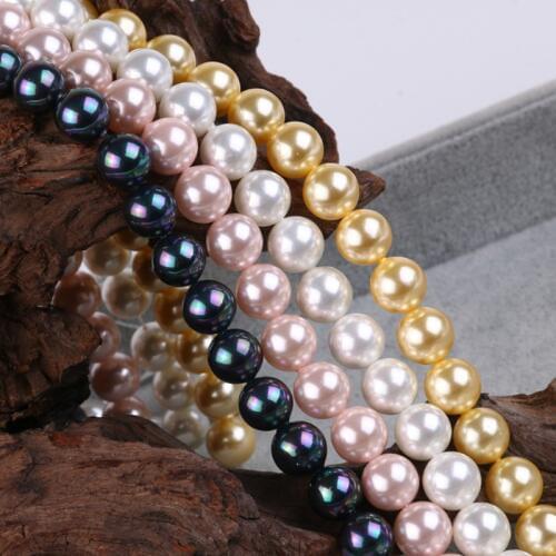 1strand Genuine Cultured Pearl Beads Punch Loose Beads 6/8/10/12mm For DIY Women Elegant Necklace Bracelet Jewelry Making Z829