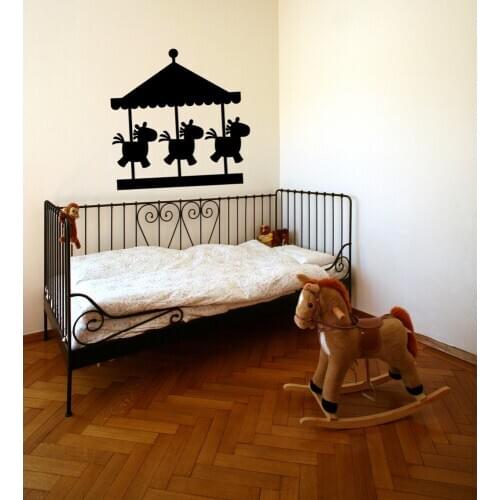 Kids Rooms Wall Decal Carousel Horse Vinly Wall Sticker Playroom Kids Nursery Rooms Decor Removable Circus Carnival Mural SY66