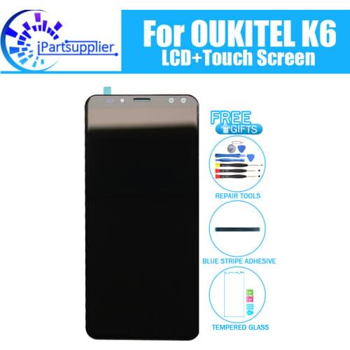 5.99 inch OUKITEL K6 LCD Display+Touch Screen 100% Original Tested LCD Digitizer Glass Panel Replacement For OUKITEL K6