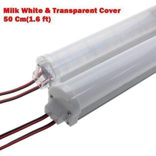 LED Bar Light double row 50cm 72leds DC 12V led tube hard luces strip smd 5630 With Aluminum Profile and pc cover