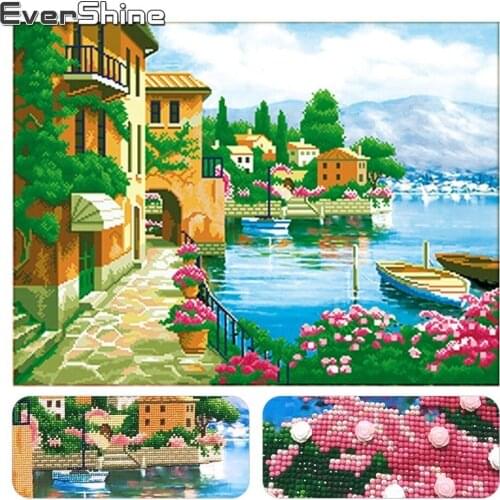EverShine Diamond Embroidery Dream Home Landscape 3D Special Shaped Diamond Painting Cross Stitch DIY Diamond Mosaic Decor Gift