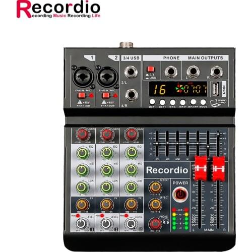 GAX-MM4 Mini 4-channel USB audio mixer with Blueteeth function 48V fantasy power multi-function mixer