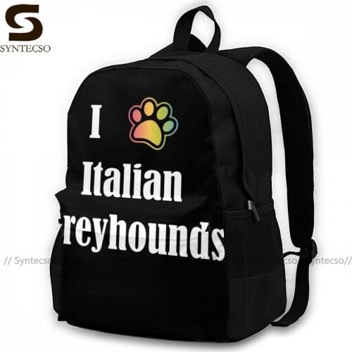 Italian Greyhound Backpacks Basic Polyester Workout Backpack Woman Pattern Bags