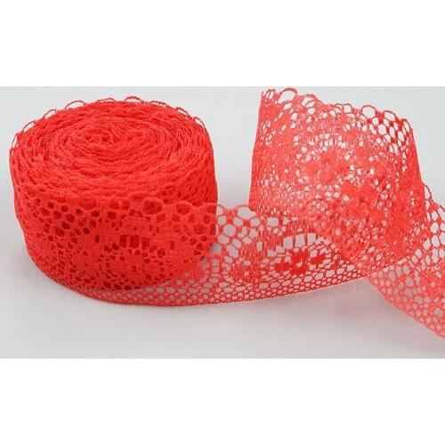 10Meter 4cm Wide Embroidered Lace Net Ribbons Fabric Trim DIY Sewing Handmade Craft Materials Hair Bow Garment Accessories