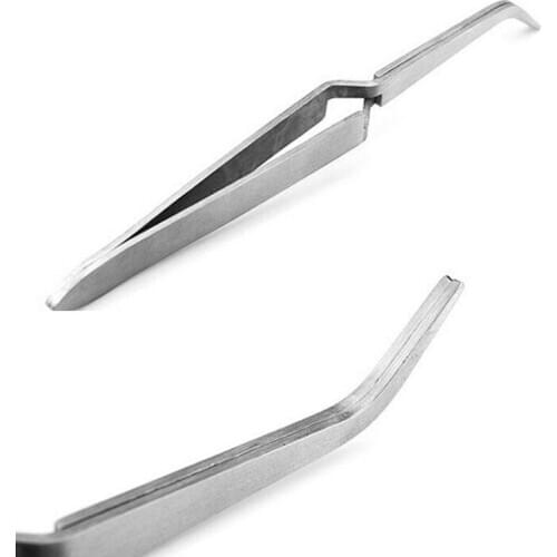 1PCS DIY Rhinestones Picking Nipper Clipper Nail File Nail Art Curved Tweezer Stainless Steel Tool