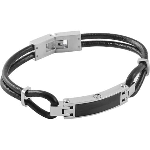 IJB5030-1 Hot Selling Men Leather Memorial Ashes Keepsake Bracelet Cremation Jewelry Rope Bracelet