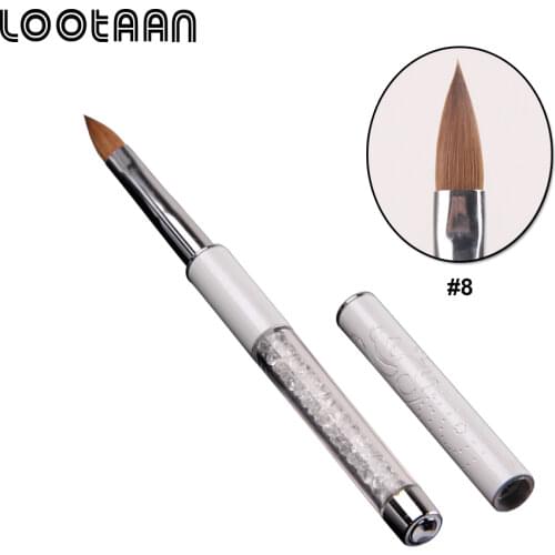 Lootaan 1 PC #8 Acrylic Nail Art Brush Manicure Art Painting Tool Kolinsky Hair Nail Art Tool Sable Brushes