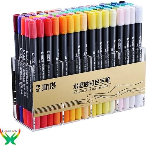 STA water-soluble marker 12/24/36/48/80 color signature hand-painted design marker double headed marker pen students using