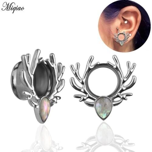 Miqiao 2pcs Fashion Hot Sale New Elk Antler Shell Ear Pinna 6mm-16mm Human Ear Pinna Jewelry