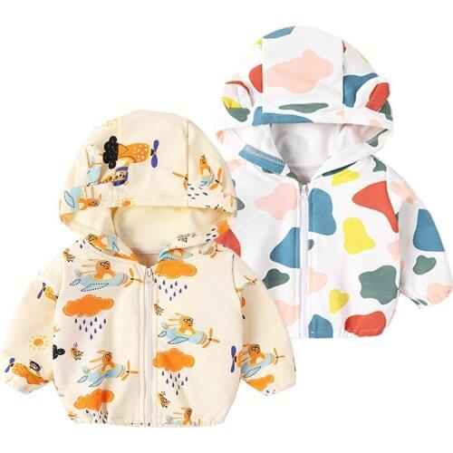 Fashion Boys Fall Jacket Cotton Hoodies Girls Coat Cute Patter Childrens Outfits Kids Clothes