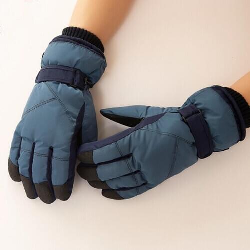 New Mens Warm Skiing Gloves Winter Male Outdoor Sports Thick Motorcycle Gloves Anti Slip Waterproof Thermal Cycling Guantes