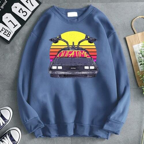 Man Hoodies Back to the Future Print Sweatshirts Autumn New High Quality Pullover Punk Style Crewneck Vintage Hooded Hoodie Mens