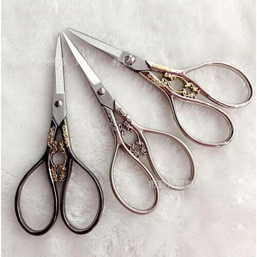 New European Style Beautifully Retro Stationery High Quality Steel home office Diy refinement scissors 616
