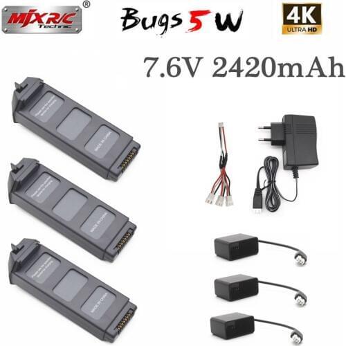 Upgrade 7.6V LiPo Battery For MJX R/C Bugs 5W B5W 4K RC Quadcopter Spare Parts 7.6v 2420mAH Drone Battery For X5 Pro