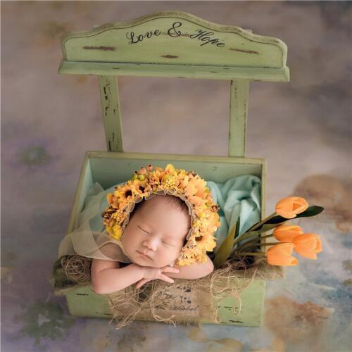 Newborn Girl Sunflower Bonnet Lovely Baby Girl Floral Bonnet Handmade Infant Flower Hat Newborn Photography Hat Shower Gift Prop