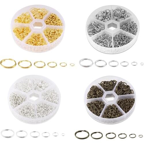 Open Jump Ring Split Connectors Ear Hook Tiny Mini Eye Pins Eyepins Hooks Eyelets DIY Jewelry Making kits Finding Supplies set