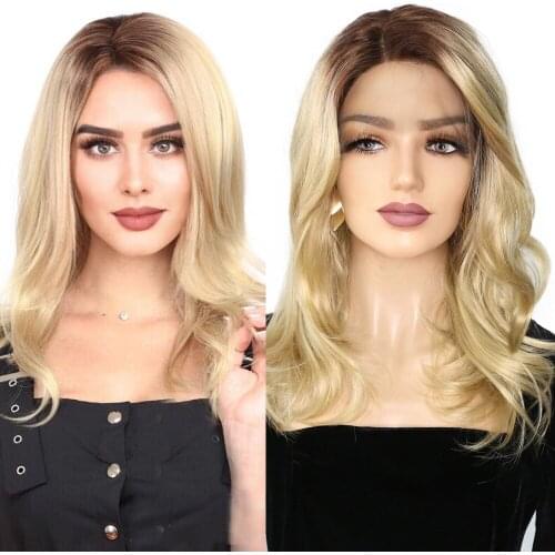 Lace Front Synthetic Wigs For Women Blonde 24 Inch Natural Hairline Daily Party Cosplay Lace Wigs High Temperature Wigs