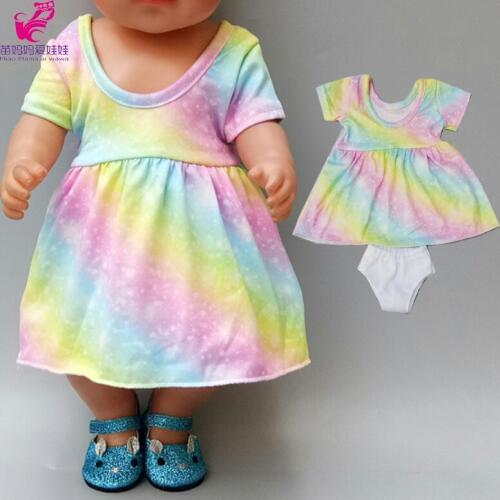 Baby doll dress fit for 43cm new born baby doll clothes 45cm american doll clothes wear
