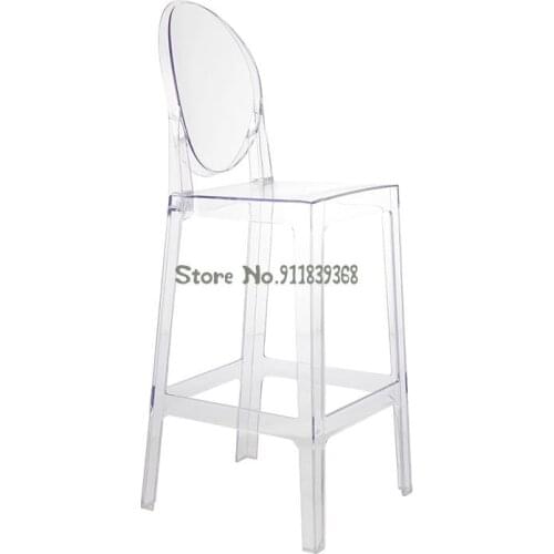 Transparent Crystal Devil Bar Chair Back Nordic Luxury Simple Modern Fashion Ins Net Red Ghost Bar Stool