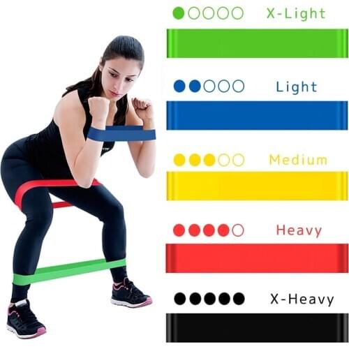 5 Colors Yoga Resistance Rubber Bands Indoor Outdoor Fitness Equipment 0.35mm-1.1mm Pilates Sport Training Workout Elastic Bands