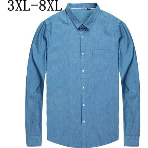 8XL 7XL 6XL New Mens Business Oxford Shirt Casual Loose 100% Cotton Shirts For Men Comfortable chemise homme Male Brand Clothes
