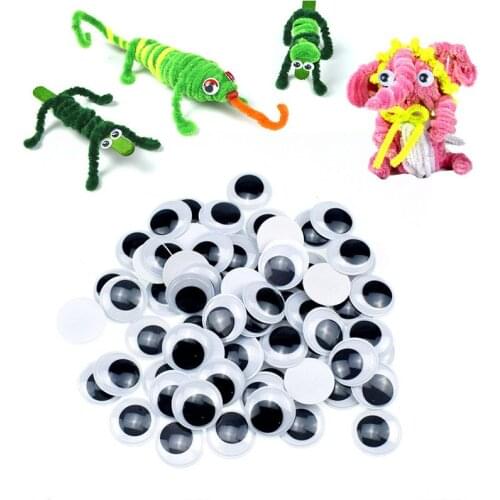 100Pcs Self Adhesive Googly Wiggly Eyes 8/10/12/15/20mm Mixed for Toys Dolls DIY Accessory Eyeball for Scrapbook