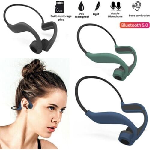 Noise Cancelling Headphone Bone Conduction Bluetooth Wireless Earphone with Mic Sweatproof for Samsung LG iPhone Motorola E G