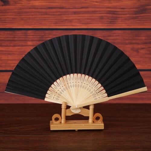 1PC Chinese Style White DIY Paper Bamboo Folding Fan for Hand Practice Calligraphy Painting Drawing Wedding Party Gift