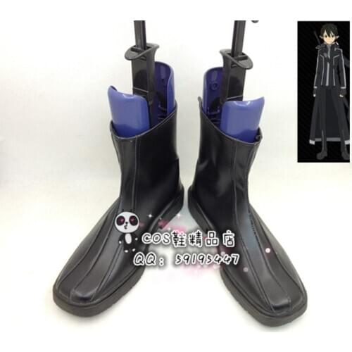 Sword Art Online Kirito Adult Black Short Cosplay Shoes Boots X002