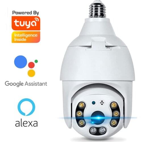 Tuya 3MP WIFI Lamp IP Camera Bulb PTZ Camera Pan Tilt E27 Mini Home Security Camera Wireless Motion Detection CCTV Surveillance