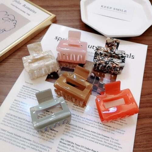 Square Acetate Acrylic INS Korean Hair Clips Girls Hairpins Crab Claws Clamp Hair Accessories for Women 2020 Banana Grips Slid