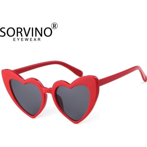 SORVINO Heart Shaped Cat Eye Sunglasses Women Brand Designer Red Retro Lolita Cute Cateye Sun Glasses Fashion 2020 Shades SP02