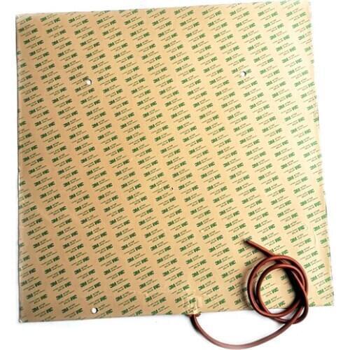 120v 1450w 600*600*1.5mm Silicone heater for 3d printer adhesive 1 side 5 holes on pad 1000mm lead wire