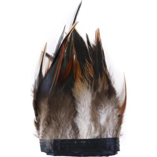 14 Color Rooster Saddle feather fringe Natural Cock feather Ribbon Race Size 10-15CM for Wedding Clothing Sewing Party Accessory