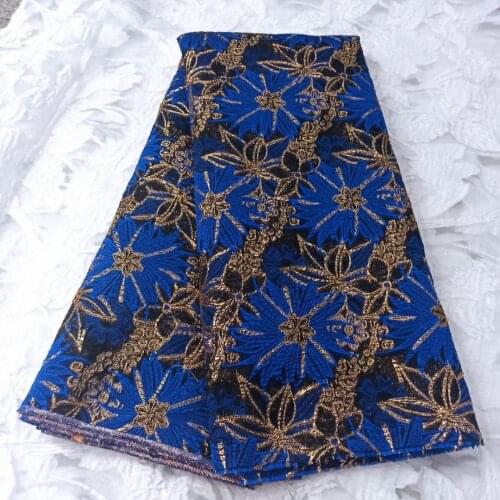 2021 New African Brocade Lace Fabric Jacquard Cloth Nigerian Organza Material French Net Tissus Telas For Sewing Dress DJO11