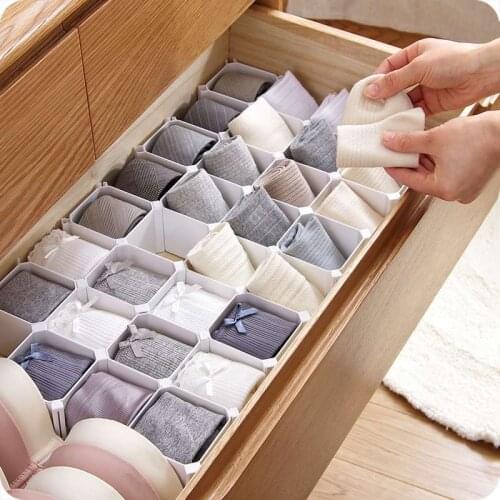 6PCS/Set Multifunction Drawer Storage Box DIY Combination Closet Organizer Underpants Socks Splastic Clas Sification Torage