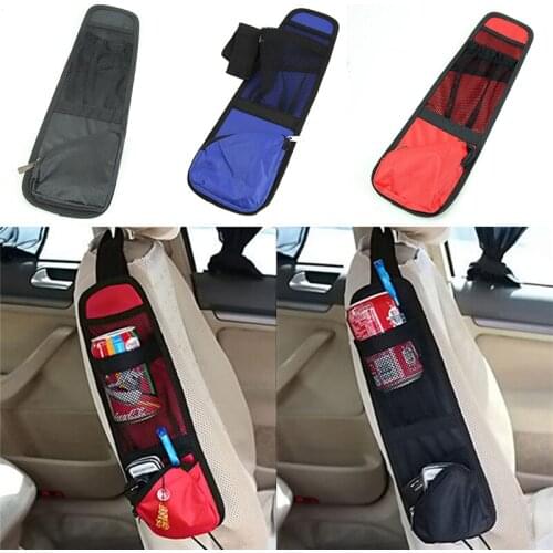 Car Seat Side Stowing Tidying Multi Pocket Pouch Organizer Travel Storage Bag Bottle Holder 3 Colors