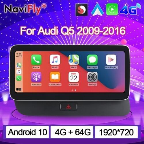 Navifly Snapdragon 625 Android Car Radio With Screen Videos Readers For Audi Q5 8R 2009-2016 Wireless Carplay 4GB 64GB 1920*720