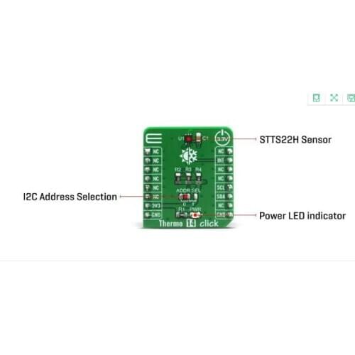 MIKROE-4132 Thermo 14 Click Stts22h Temperature Sensor