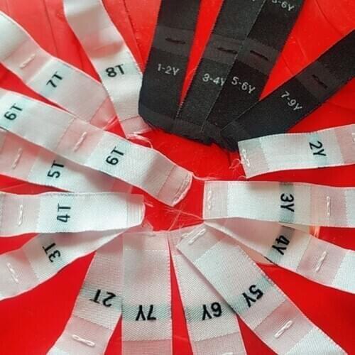 50PCS White/Black baby clothing size label polyester cloth labels 1-2Y 3-4Y 5-6Y 7-9Y 2Y 3Y 4Y 5Y 6Y 7Years 2T 3T 4T 5T 6T 7T 8T