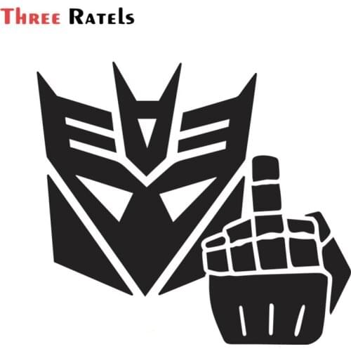 FD552 Die-Cut Vinyl Funny Decepticon Flipping Bird Decal Middle Finger Car Sticker For Laptop Window Home Wall Decoration