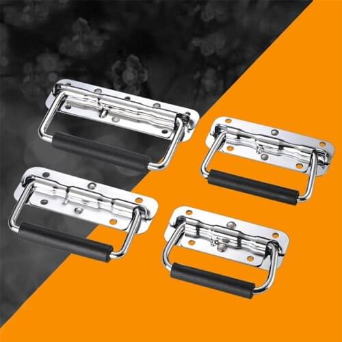 1PC Hardware Spring Handle Prop Box Tool Aluminum Case Handle Movable Folding Packing Box Ring Box Handle Mechanical Side Handle