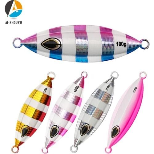 AI-SHOUYU Metal Lure Jigs Spoon 40g 60g 80g 100g 150g 200g Jigging Lead Sea Bass Fishing Lure Artificial Bait Hard Minnow Lures