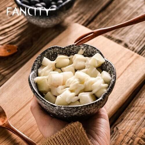 FANCITY Rice bowl single household ceramic creative small soup bowl Japanese personality tableware dessert salad bowl cute snack