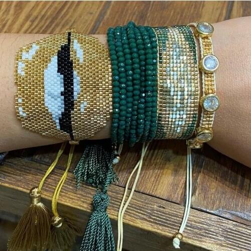 Lips Miyuki Bracelet Set Fashion for Ladies Women Men Gift Party