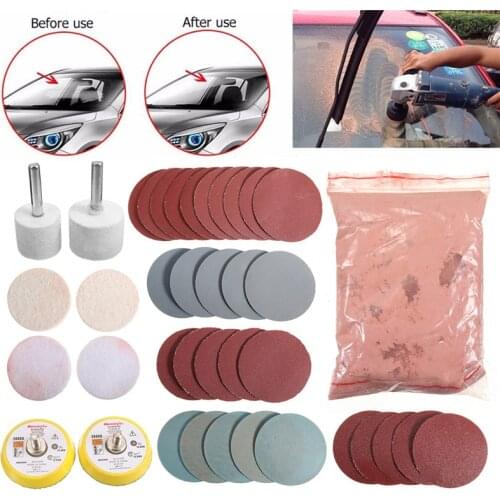 39 In 1 8 Ox Cerium Oxide Polishing Powder Car Glass Polishing Kit For Deep Scratch Removal Powder Sandpaper Cleaning Agent