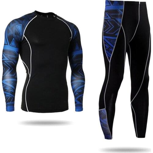 2021 New Compression Mens Sport Suits Gym Tights Training Clothes Workout Jogging Sports Set Breathable Jogging Clothing