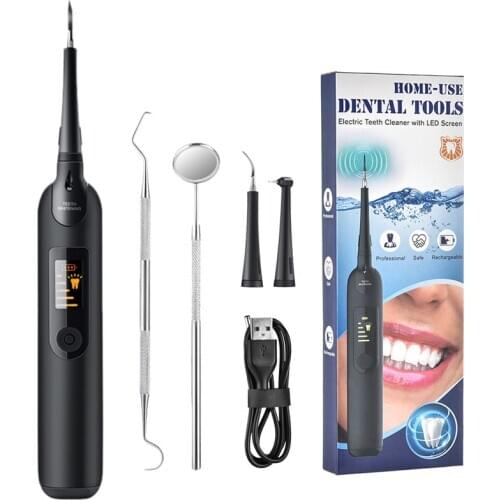 NEW Electric Ultrasonic Sonic Dental Scaler For Whiten Teeth with LED Display Tartar Cleaner Tooth Calculus Remover Tool Kit