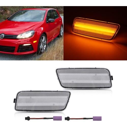 Fits For Volkswagen VW MK6 Golf GTI 2009-2014 Front Fender Led Side Marker Lights Canbus Error Free