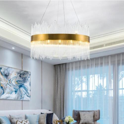 Postmodern light luxury crystal chandelier villa crystal light simple creative personality living room chandelier restaurant bed